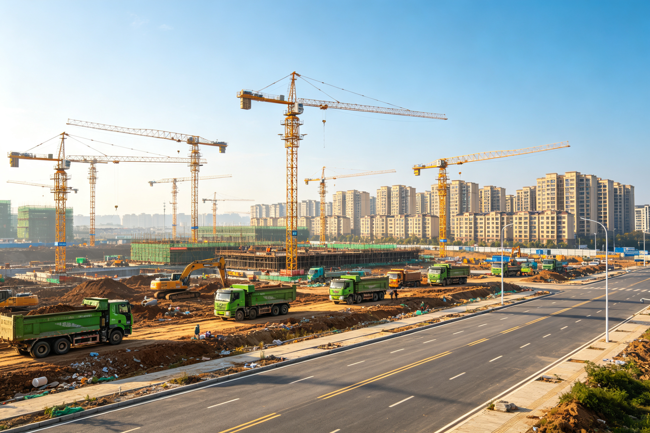 商丘新区在建工地与新建道路